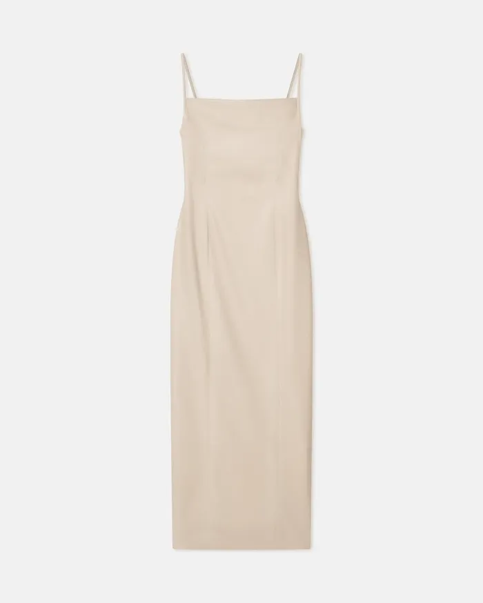 Ilara Square Neck Okobor AltLeather Dress Creme Women Nanushka Dresses