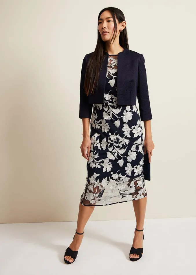 Irina Floral Mesh Midi Dress Multicoloured Women Phase Eight Dresses