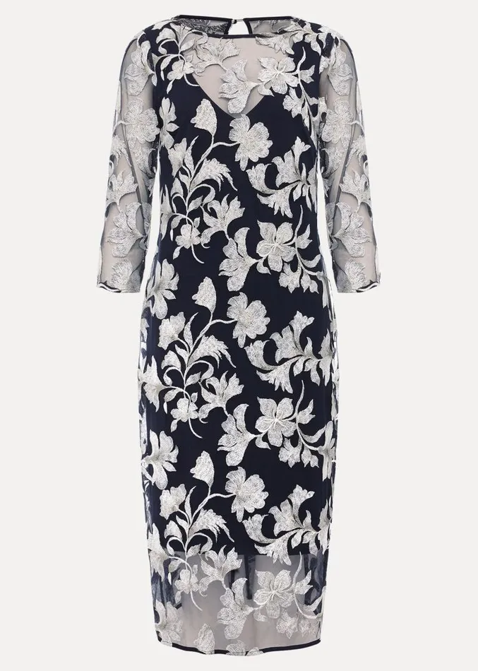 Irina Floral Mesh Midi Dress Multicoloured Women Phase Eight Dresses