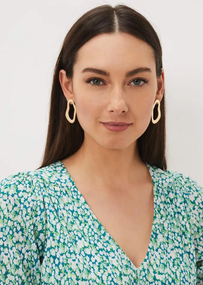 Irregular Shape Drop Earring Gold Women Phase Eight Jewellery