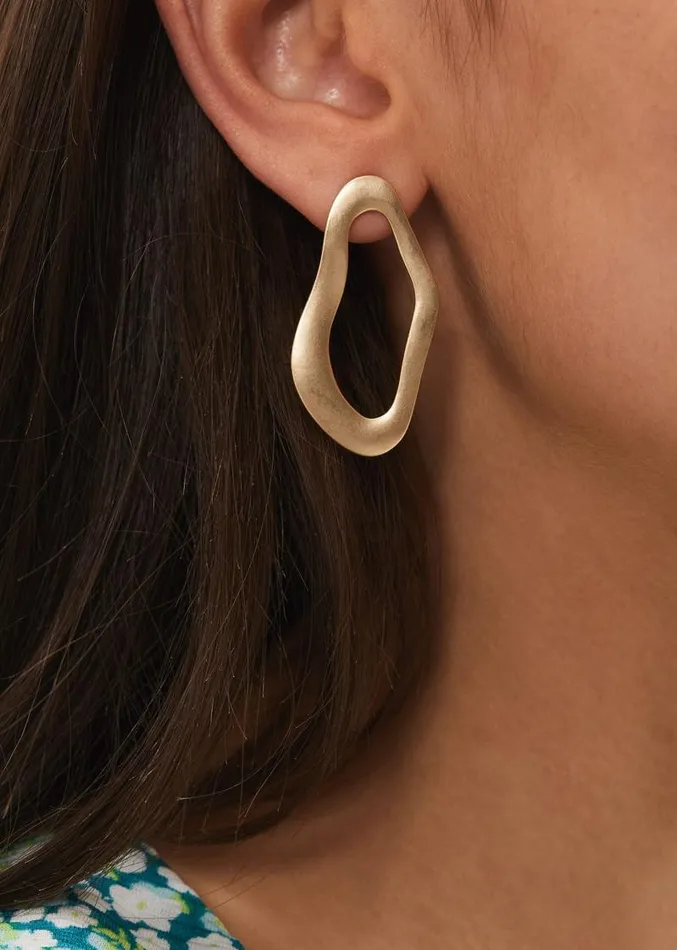 Irregular Shape Drop Earring Gold Women Phase Eight Jewellery