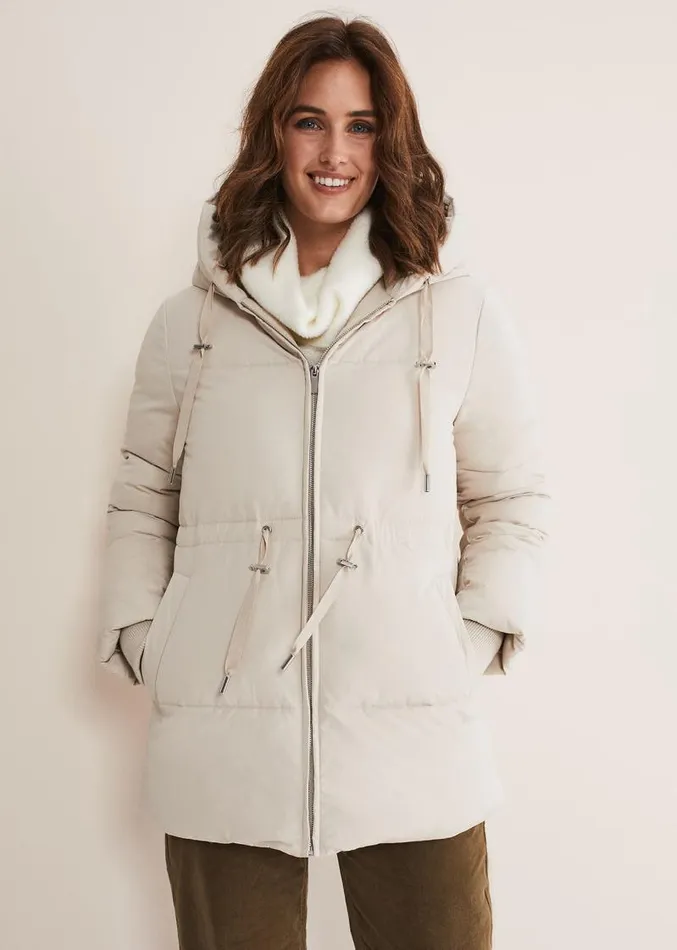 Isla Short Toggle Puffer Ecru Women Phase Eight Coats