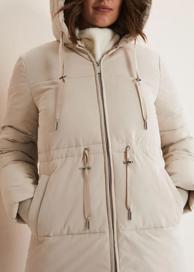 Isla Short Toggle Puffer Ecru Women Phase Eight Coats