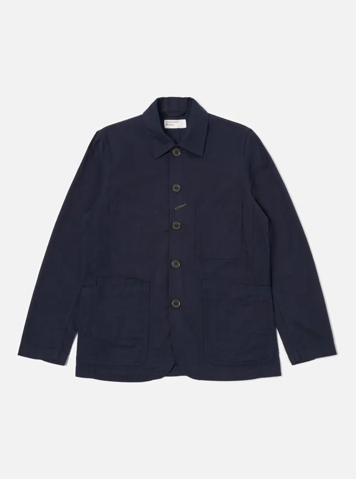 Jackets Men Universal Works Universal Works Bakers Jacket In Navy Brushed Moleskin