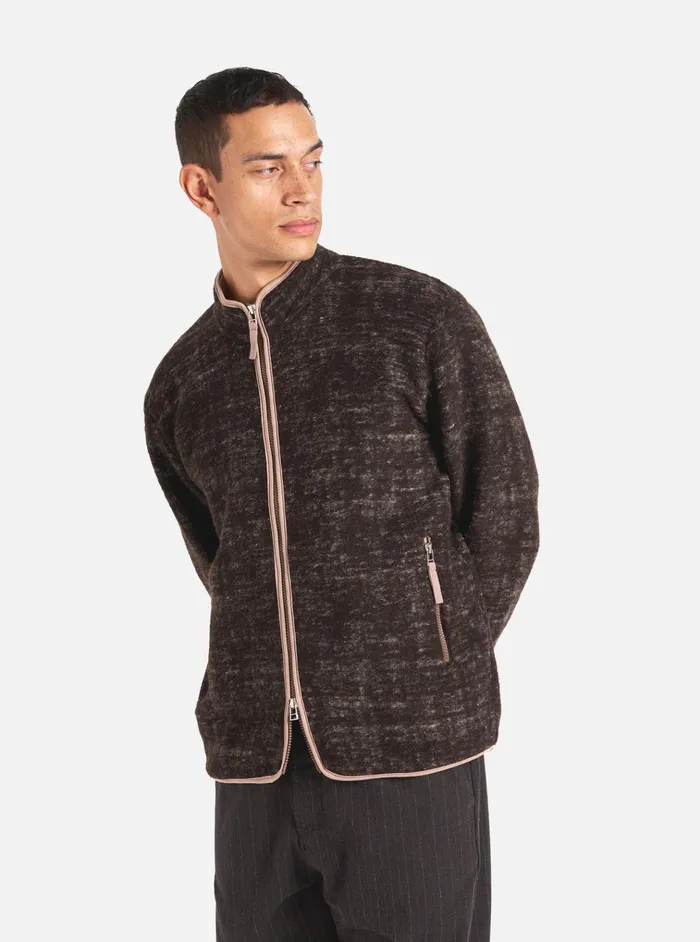 Jackets Men Universal Works Universal Works Climbing Jacket In Brown Marble Fleece