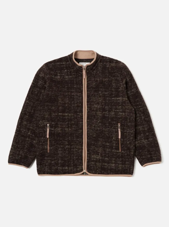 Jackets Men Universal Works Universal Works Climbing Jacket In Brown Marble Fleece