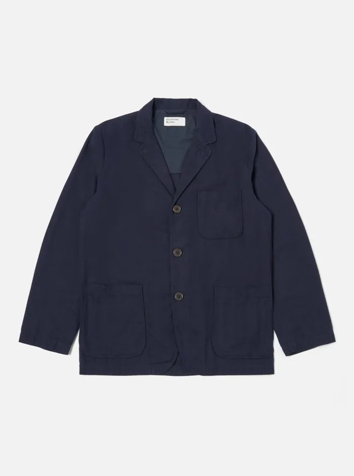 Jackets Men Universal Works Universal Works Three Button Jacket In Navy Brushed Moleskin