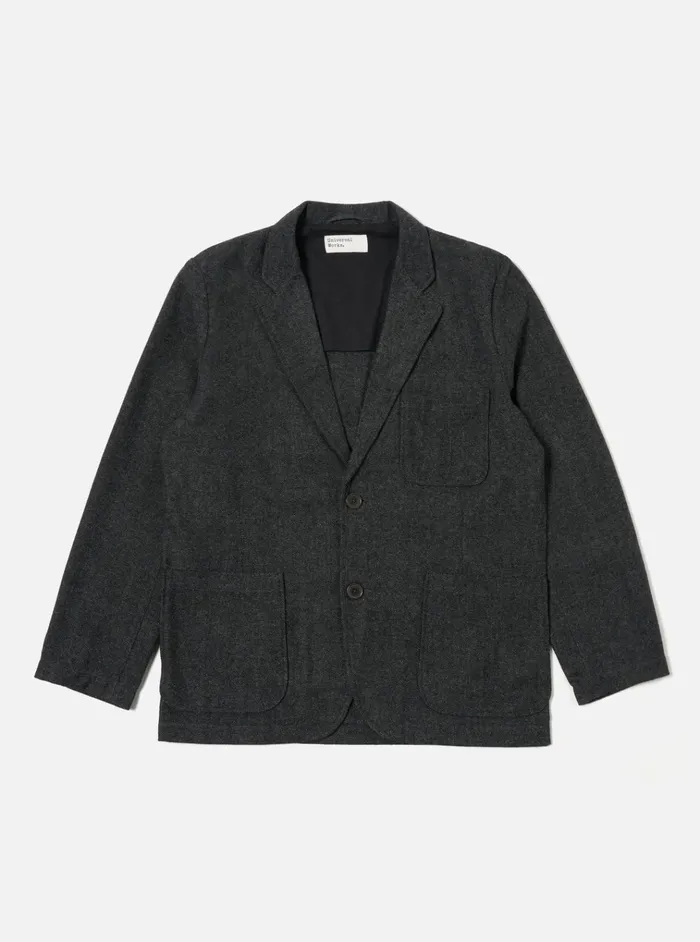 Jackets Men Universal Works Universal Works Two Button Jacket In Grey Anders Wool Upcycled