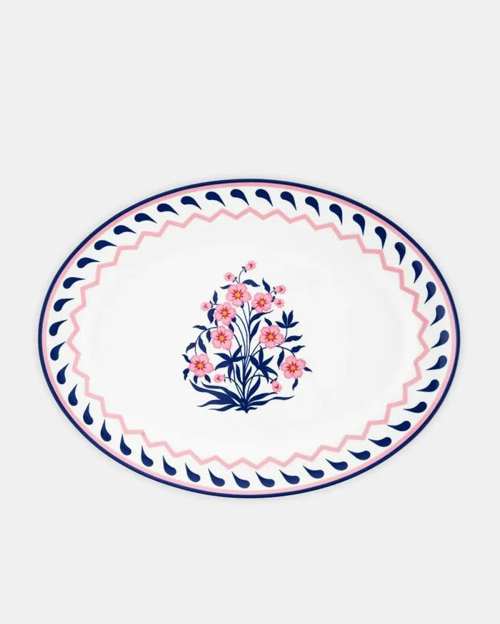 Jaipur Oval Platter Pink Women Aquazzura Dinnerware