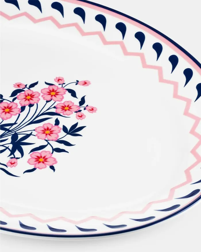 Jaipur Oval Platter Pink Women Aquazzura Dinnerware