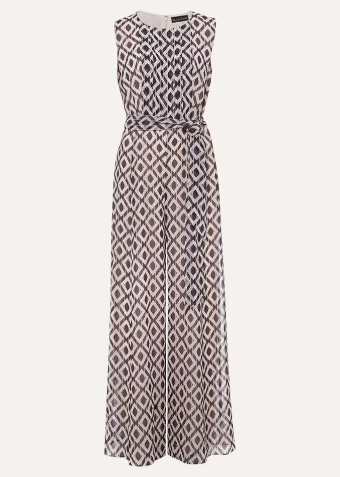 Janine Geo Wide Leg Jumpsuit Smokepowder Pink Women Phase Eight Dresses