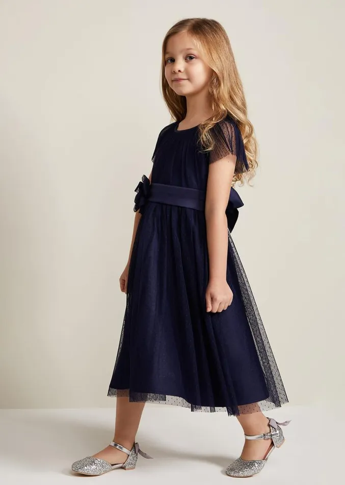 Jasmine Tulle Fit And Flare Dress Navy Women Phase Eight Dresses