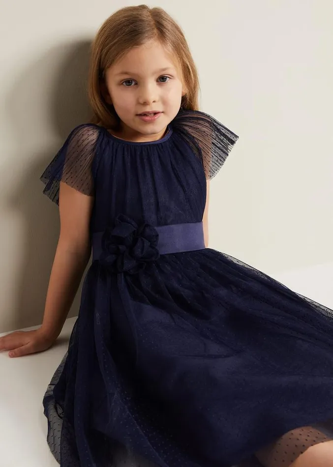 Jasmine Tulle Fit And Flare Dress Navy Women Phase Eight Dresses