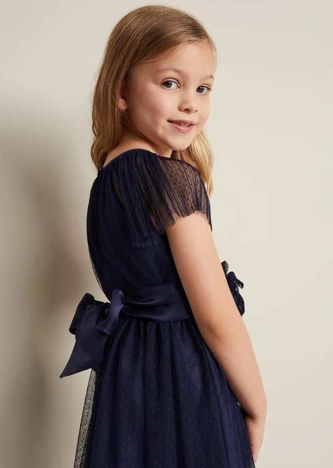 Jasmine Tulle Fit And Flare Dress Navy Women Phase Eight Dresses