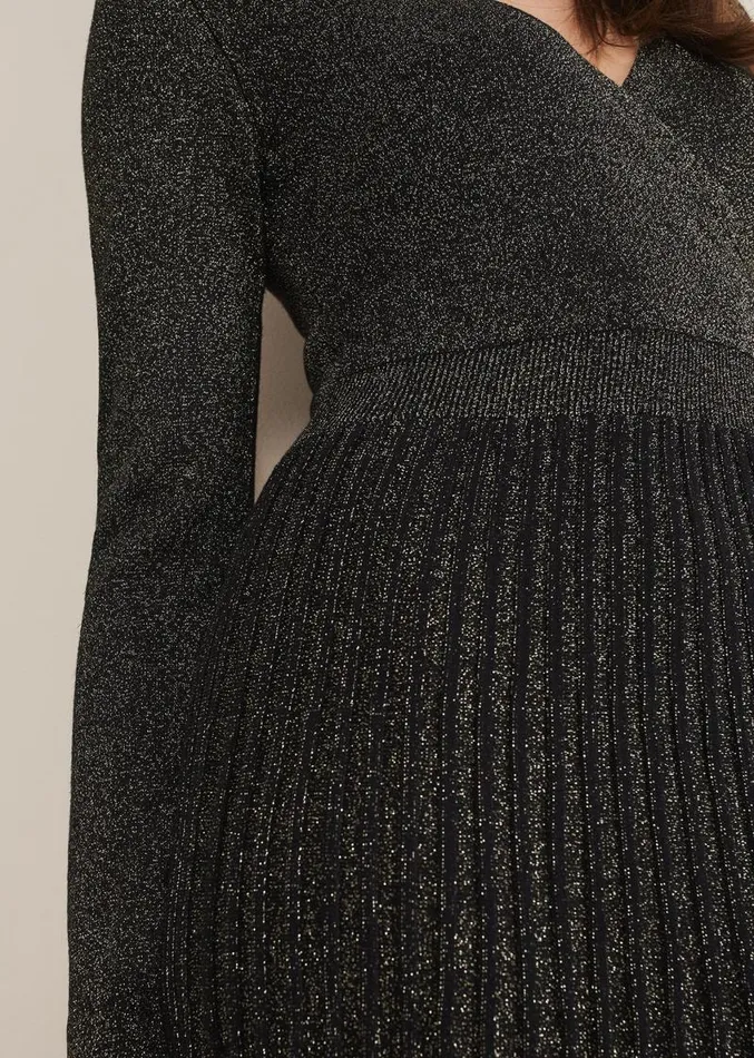 Jaycee Shimmer Knit Dress Blackgold Women Phase Eight Dresses