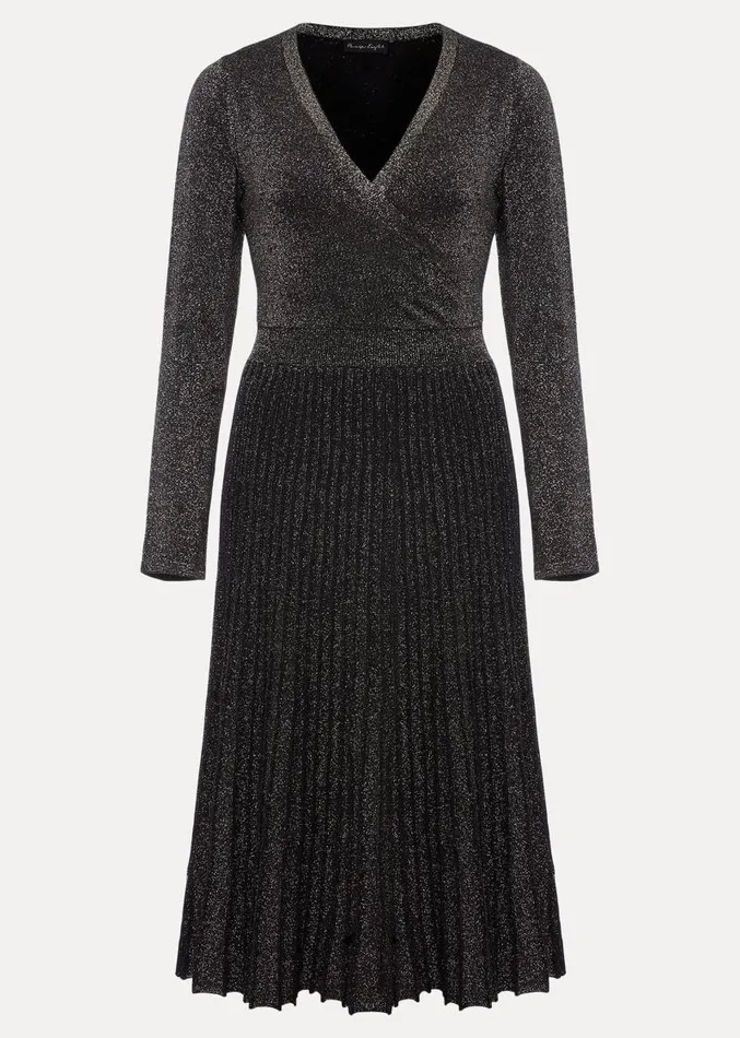 Jaycee Shimmer Knit Dress Blackgold Women Phase Eight Dresses