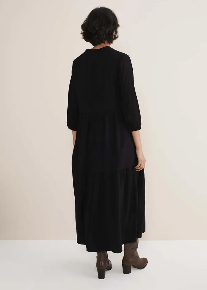 Jayde Midaxi Tiered Dress Black Women Phase Eight Dresses