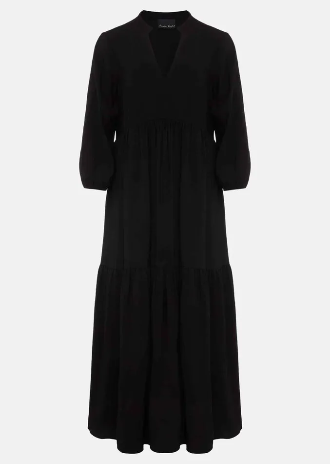 Jayde Midaxi Tiered Dress Black Women Phase Eight Dresses