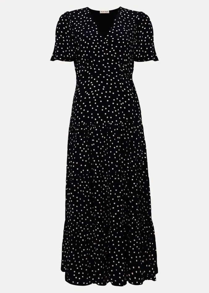 Jenna Black Spot Wrap Midaxi Dress Navyivory Women Phase Eight Dresses