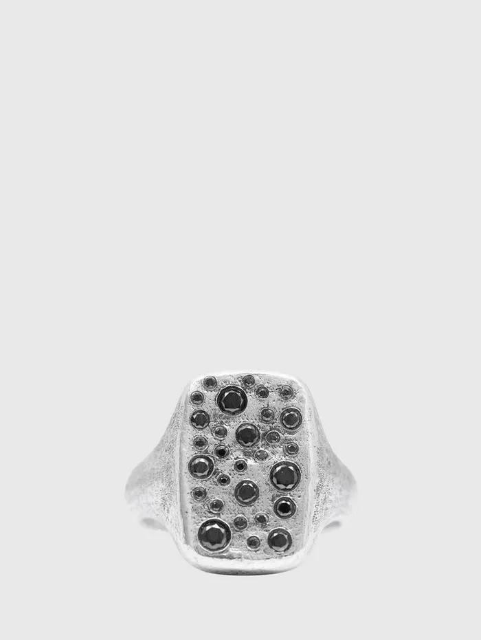 Jewelry Men John Varvatos FEATURE RING WITH BLACK DIAMONDS No Color
