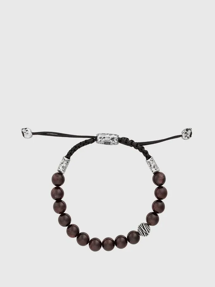 Jewelry Men John Varvatos SINGLESTRAND BEADED BRACELET Silver