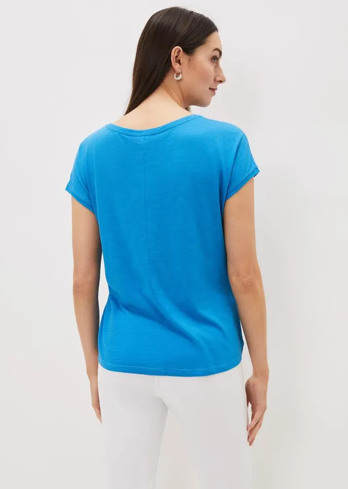 Jinny Drawstring Hem Top Bright Blue Women Phase Eight Tops and TShirts