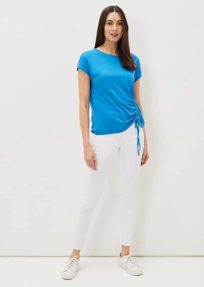 Jinny Drawstring Hem Top Bright Blue Women Phase Eight Tops and TShirts