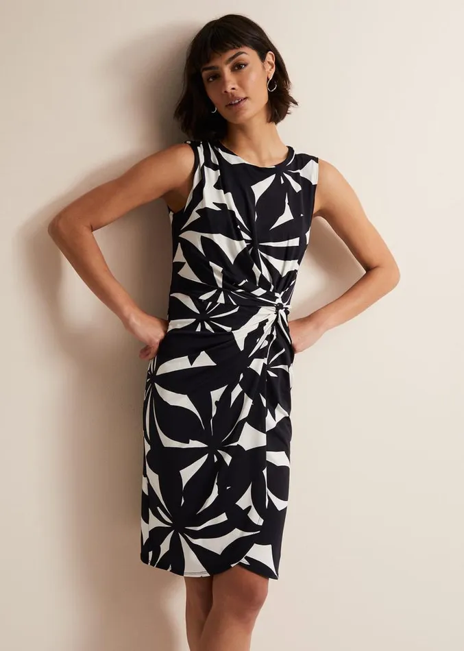 Joanna Bodycon Leaf Dress Navyivory Women Phase Eight Dresses