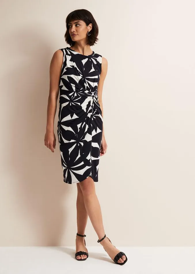 Joanna Bodycon Leaf Dress Navyivory Women Phase Eight Dresses