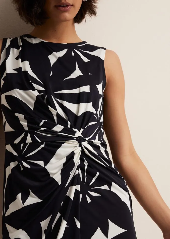 Joanna Bodycon Leaf Dress Navyivory Women Phase Eight Dresses
