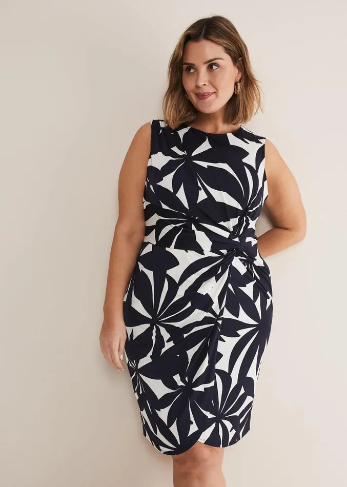 Joanna Bodycon Leaf Dress Navyivory Women Phase Eight Dresses