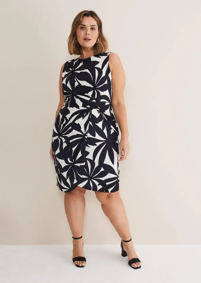Joanna Bodycon Leaf Dress Navyivory Women Phase Eight Dresses