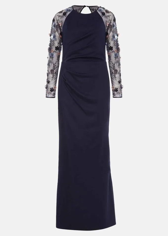 Jody Sequin Sleeve Maxi Dress Navy Women Phase Eight Dresses