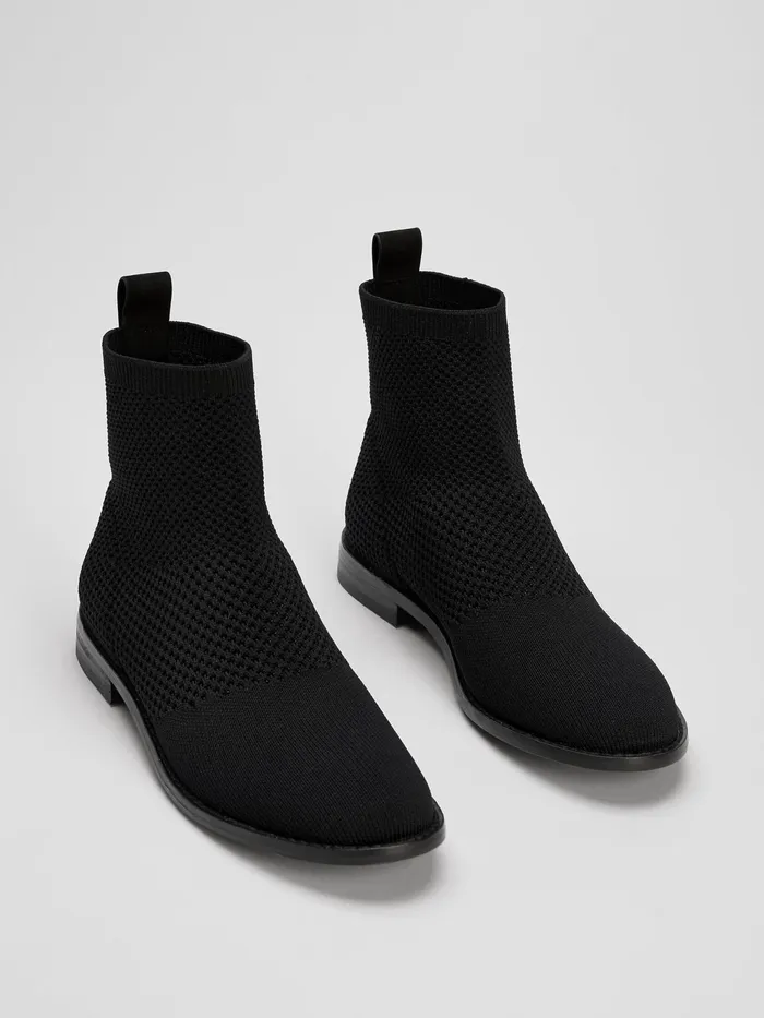 Jude Recycled Stretch Knit Bootie Black Women Eileen Fisher Shoes