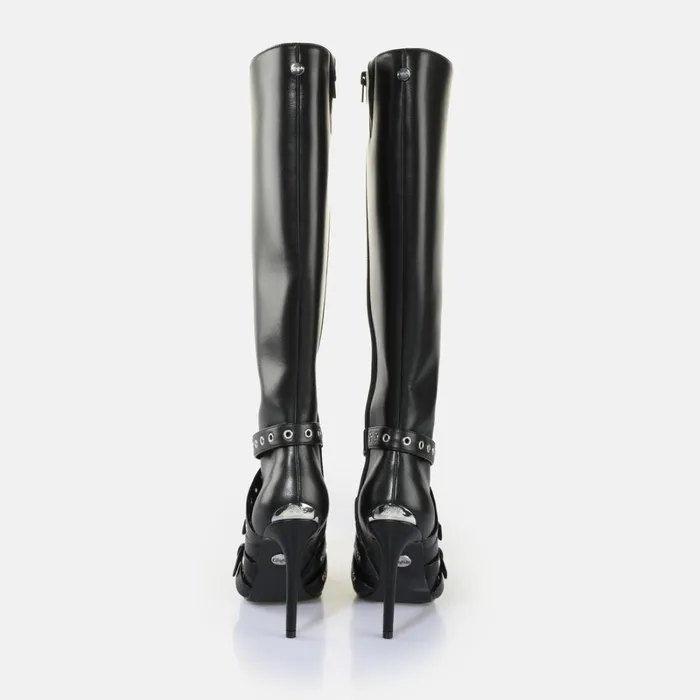 Juliet Belt Boot Black Buffalo Boots and AnkleBoots