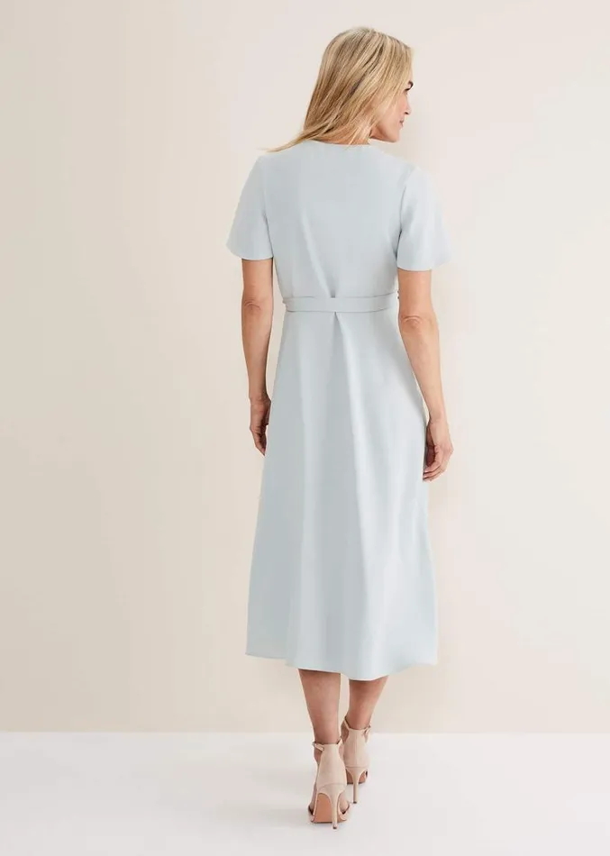 Julissa Ruffle Wrap Midi Dress Eau De Nil Women Phase Eight Dresses