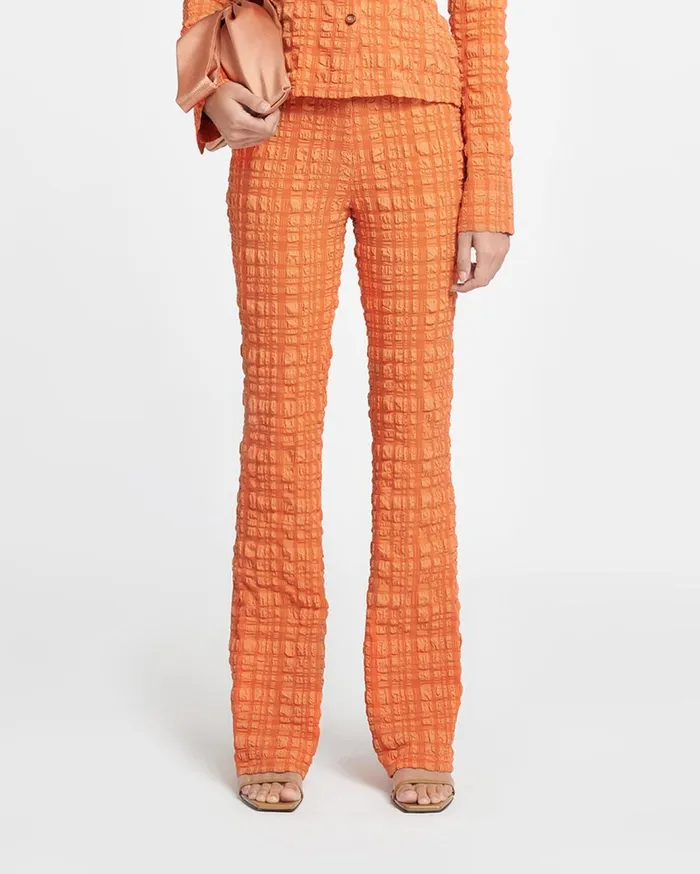 Juna Seersucker Pants Sunset Orange Women Nanushka Bottoms