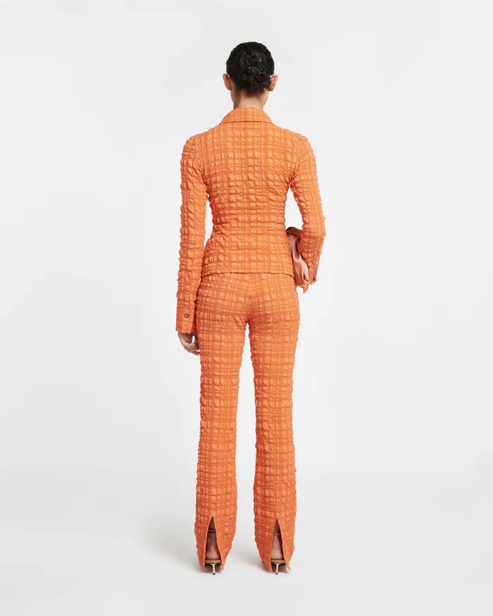Juna Seersucker Pants Sunset Orange Women Nanushka Bottoms