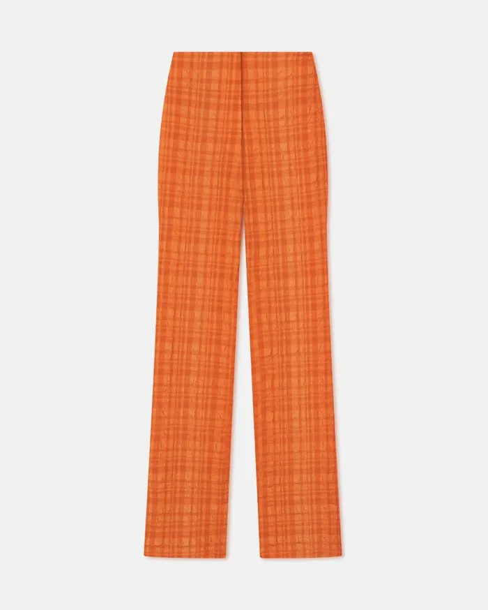 Juna Seersucker Pants Sunset Orange Women Nanushka Bottoms