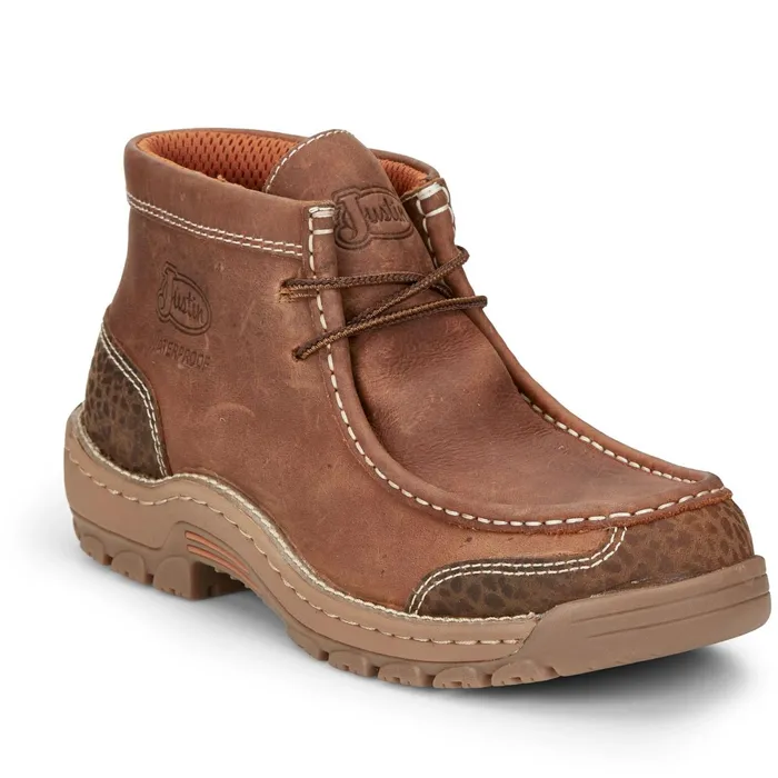 Justin Boots Crafton 4034 Waterproof Work Shoe Barley Brown brown Men Casuals