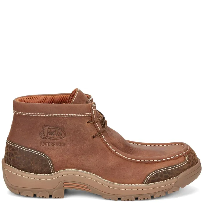 Justin Boots Crafton 4034 Waterproof Work Shoe Barley Brown brown Men Casuals