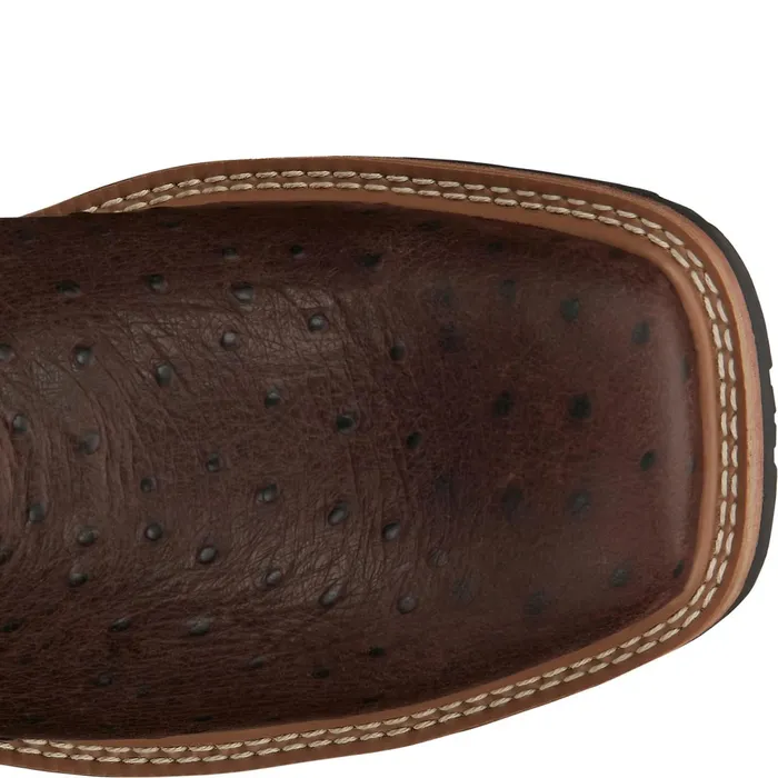 Justin Boots Derrickman 12034 Waterproof Work Boot Brown Ostrich Print brown Men Work