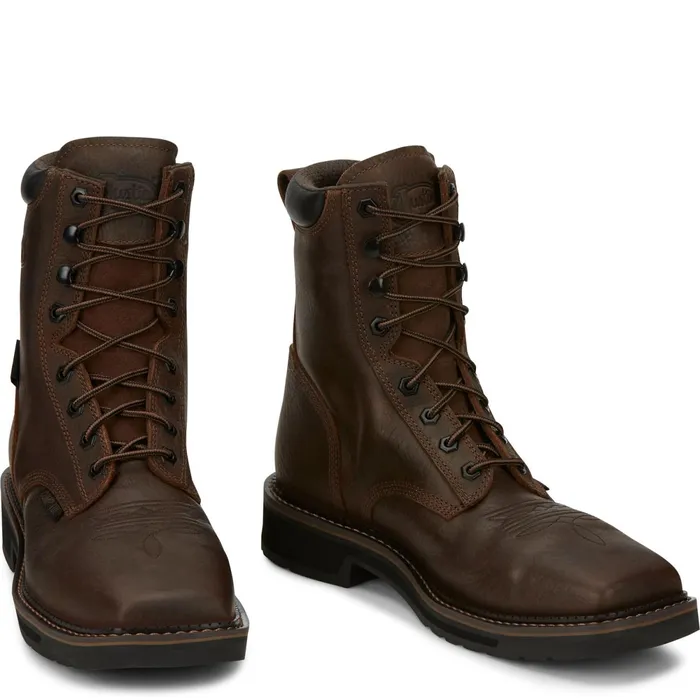 Justin Boots Driller 8034 Composite Toe Waterproof LaceUp Work Boot Aged Brown brown Men Work