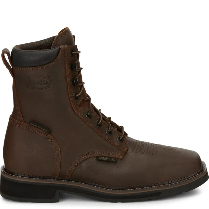 Justin Boots Driller 8034 Composite Toe Waterproof LaceUp Work Boot Aged Brown brown Men Work