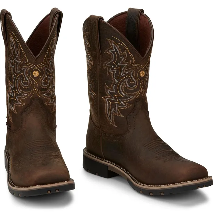 Justin Boots Fireman 11034 Waterproof Western Work Boot Distressed Brown brown Men Western