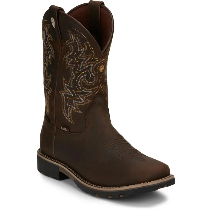 Justin Boots Fireman 11034 Waterproof Western Work Boot Distressed Brown brown Men Western