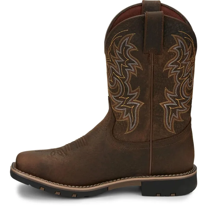 Justin Boots Fireman 11034 Waterproof Western Work Boot Distressed Brown brown Men Western