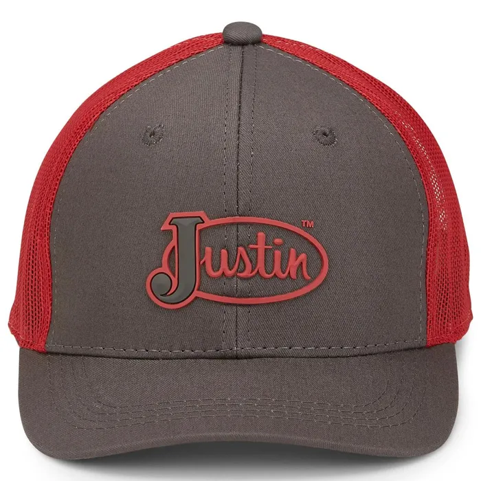 Justin Boots Flint Cap Greyish Brownred Mesh brown MenWomen Hats and Caps