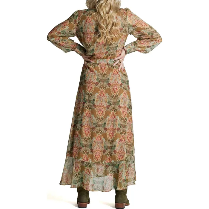 Justin Boots Justin Wrap Maxi Dress Tan Women Dresses and Skirts
