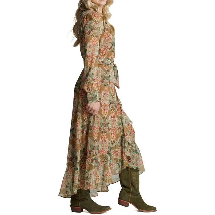Justin Boots Justin Wrap Maxi Dress Tan Women Dresses and Skirts